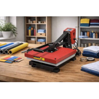 Máy ép nhiệt phẳng mâm đúc khổ 38×38 màu đỏ