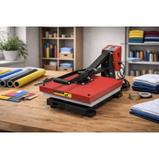 Máy ép nhiệt phẳng mâm đúc khổ 38×38 màu đỏ Máy ép nhiệt phẳng mâm đúc khổ 38×38 màu đỏ